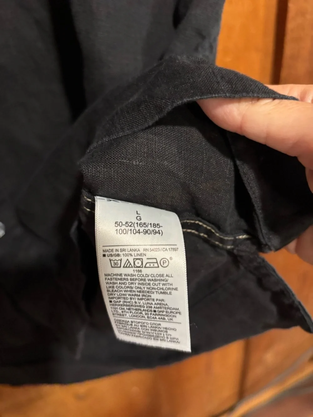 Banana Republic Men Large Black 100% Linen Short Sleeve Button Up Shirt L